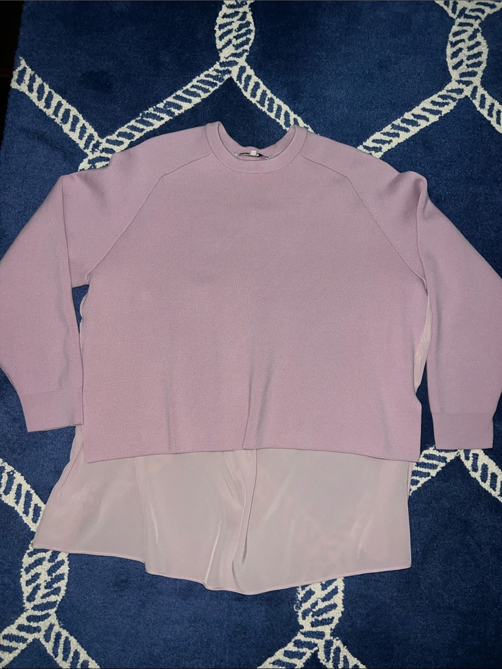 Tibi Lavender Crewneck Layered Pullover
